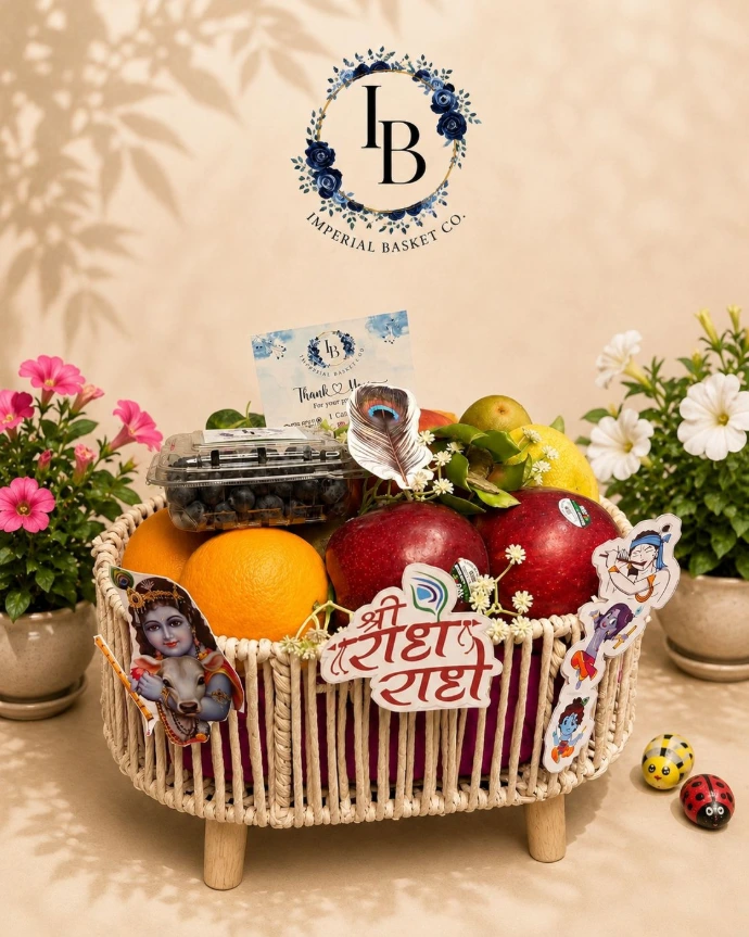 Luxury festive fruit basket crafted with fresh fruits and premium presentation